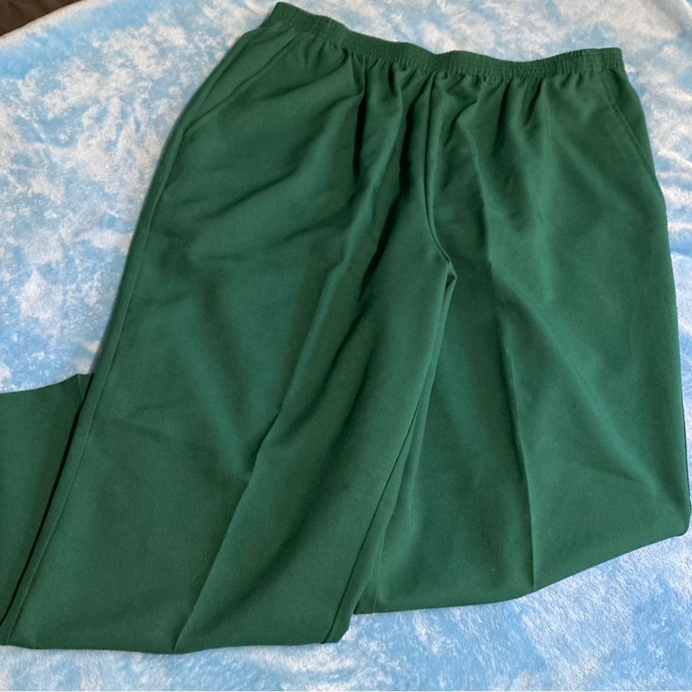 VINTAGE Bend Over Emerald Green Straight Leg Business Casual Trousers size 24W